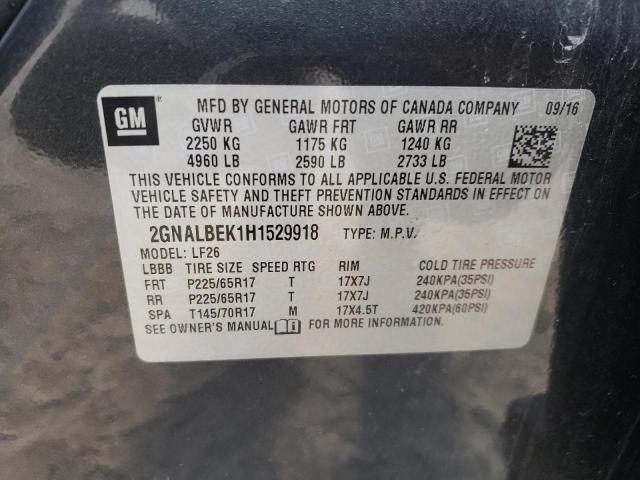 Photo 9 VIN: 2GNALBEK1H1529918 - CHEVROLET EQUINOX LS 