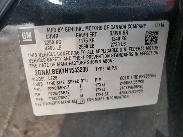 Photo 9 VIN: 2GNALBEK1H1543298 - CHEVROLET EQUINOX LS 