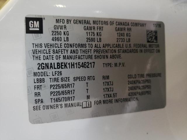 Photo 12 VIN: 2GNALBEK1H1546217 - CHEVROLET EQUINOX LS 