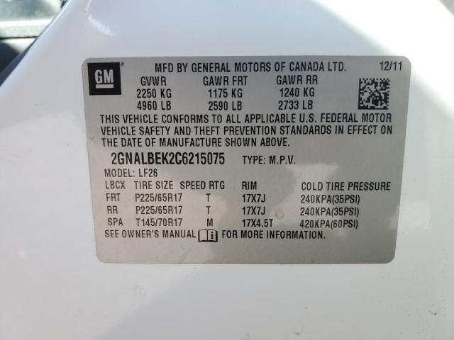 Photo 9 VIN: 2GNALBEK2C6215075 - CHEVROLET EQUINOX 