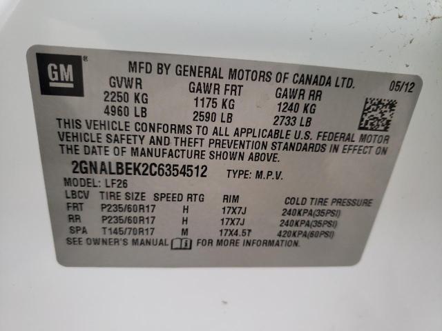 Photo 12 VIN: 2GNALBEK2C6354512 - CHEVROLET EQUINOX LS 