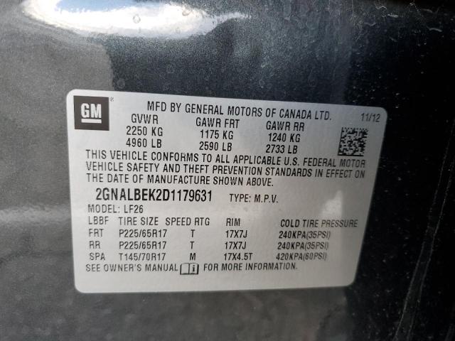 Photo 12 VIN: 2GNALBEK2D1179631 - CHEVROLET EQUINOX LS 