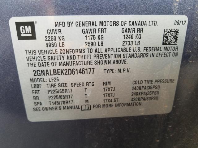 Photo 9 VIN: 2GNALBEK2D6146177 - CHEVROLET EQUINOX LS 