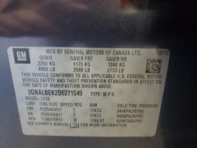 Photo 9 VIN: 2GNALBEK2D6271549 - CHEVROLET EQUINOX LS 