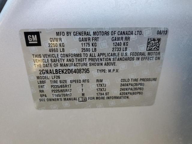 Photo 12 VIN: 2GNALBEK2D6408795 - CHEVROLET EQUINOX LS 