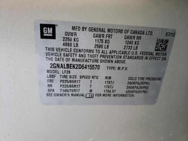 Photo 9 VIN: 2GNALBEK2D6415570 - CHEVROLET EQUINOX LS 