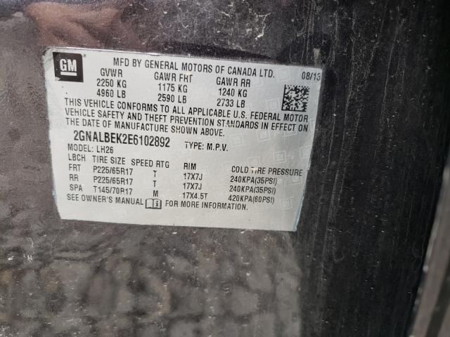 Photo 9 VIN: 2GNALBEK2E6102892 - CHEVROLET EQUINOX LT 