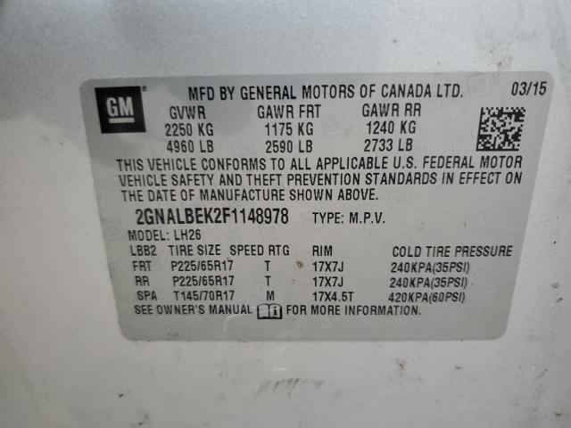 Photo 11 VIN: 2GNALBEK2F1148978 - CHEVROLET EQUINOX 