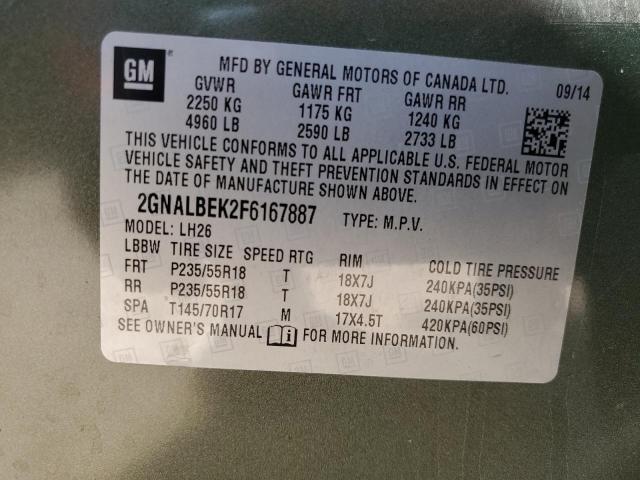 Photo 13 VIN: 2GNALBEK2F6167887 - CHEVROLET EQUINOX LT 