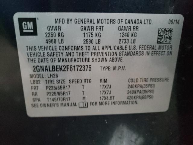 Photo 9 VIN: 2GNALBEK2F6172376 - CHEVROLET EQUINOX LT 