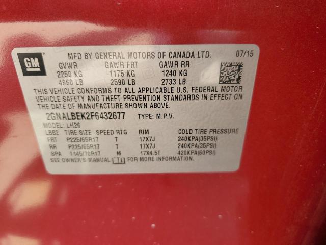 Photo 12 VIN: 2GNALBEK2F6432677 - CHEVROLET EQUINOX 