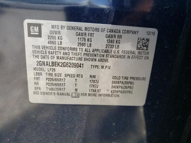 Photo 12 VIN: 2GNALBEK2G6209041 - CHEVROLET EQUINOX 