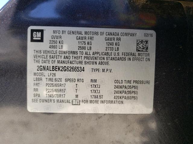 Photo 9 VIN: 2GNALBEK2G6266534 - CHEVROLET EQUINOX LS 