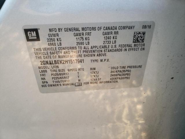 Photo 9 VIN: 2GNALBEK2H1517941 - CHEVROLET EQUINOX LS 