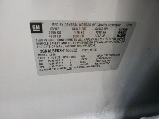 Photo 12 VIN: 2GNALBEK2H1555802 - CHEVROLET EQUINOX LS 