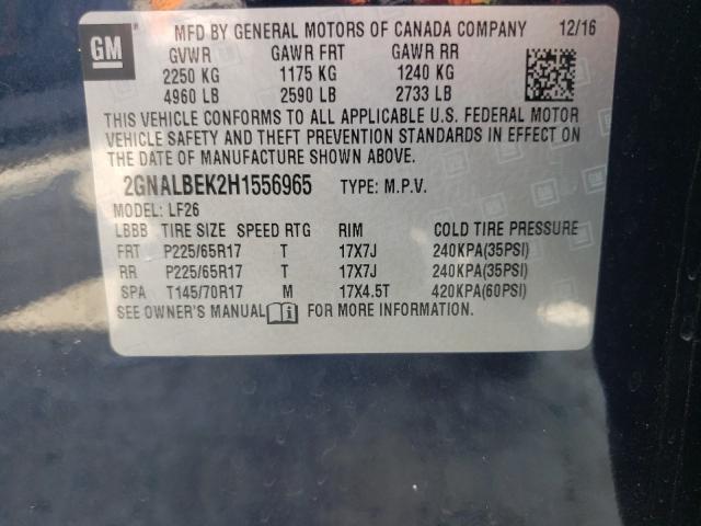 Photo 9 VIN: 2GNALBEK2H1556965 - CHEVROLET EQUINOX LS 