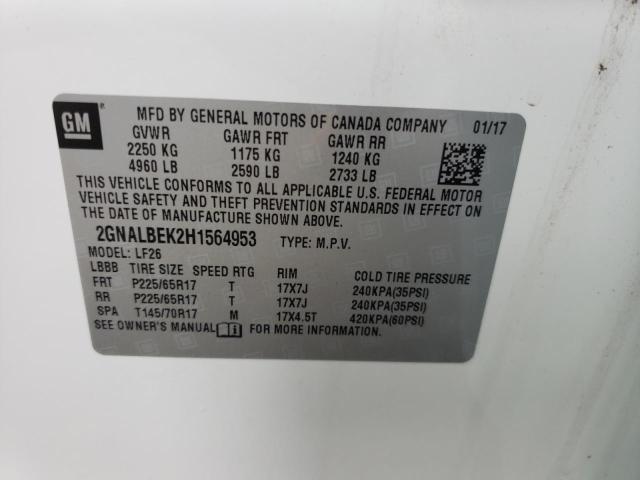 Photo 9 VIN: 2GNALBEK2H1564953 - CHEVROLET EQUINOX LS 