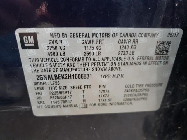 Photo 9 VIN: 2GNALBEK2H1606831 - CHEVROLET EQUINOX LS 