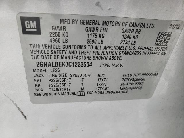 Photo 9 VIN: 2GNALBEK3C1223604 - CHEVROLET EQUINOX LS 