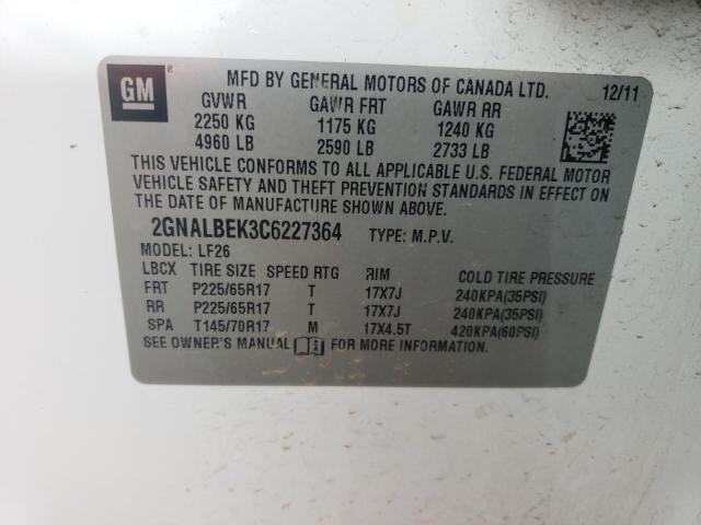 Photo 12 VIN: 2GNALBEK3C6227364 - CHEVROLET EQUINOX LS 