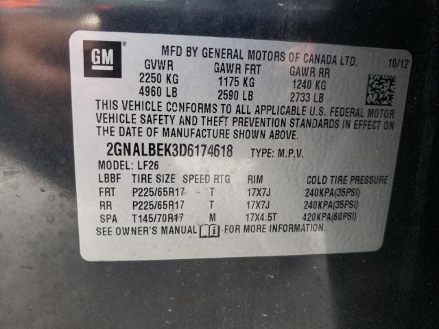 Photo 9 VIN: 2GNALBEK3D6174618 - CHEVROLET EQUINOX LS 