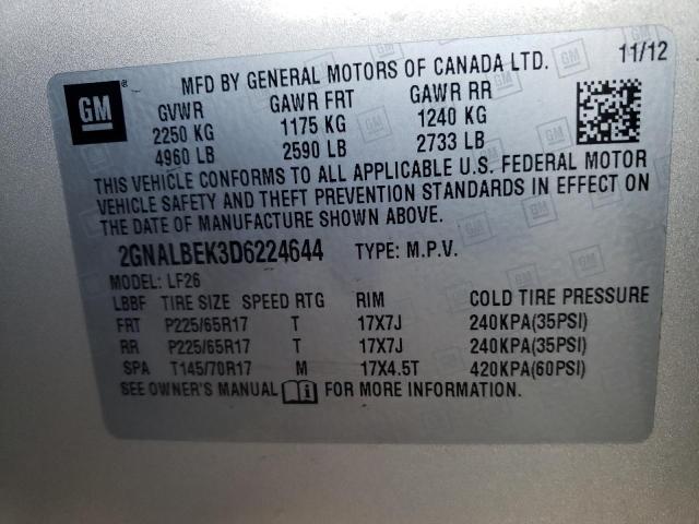 Photo 9 VIN: 2GNALBEK3D6224644 - CHEVROLET EQUINOX LS 