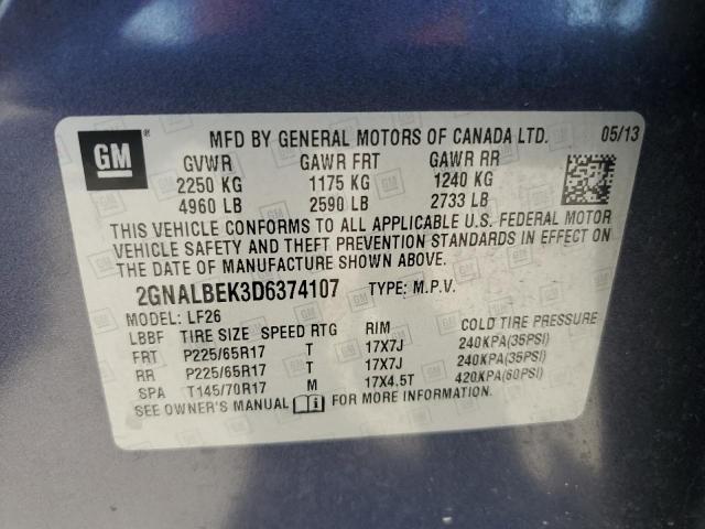 Photo 12 VIN: 2GNALBEK3D6374107 - CHEVROLET EQUINOX 