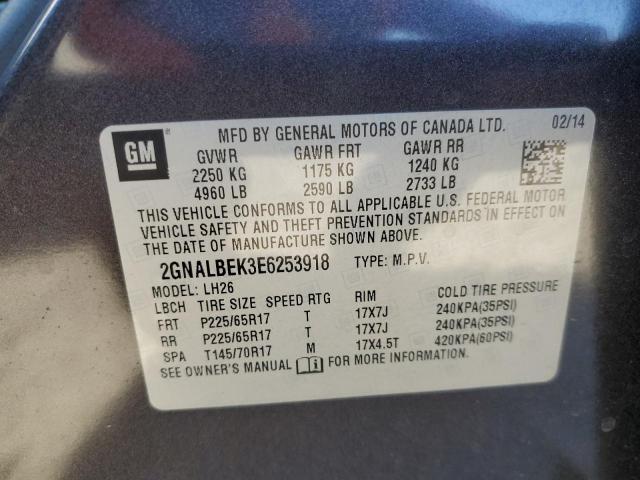 Photo 12 VIN: 2GNALBEK3E6253918 - CHEVROLET EQUINOX LT 