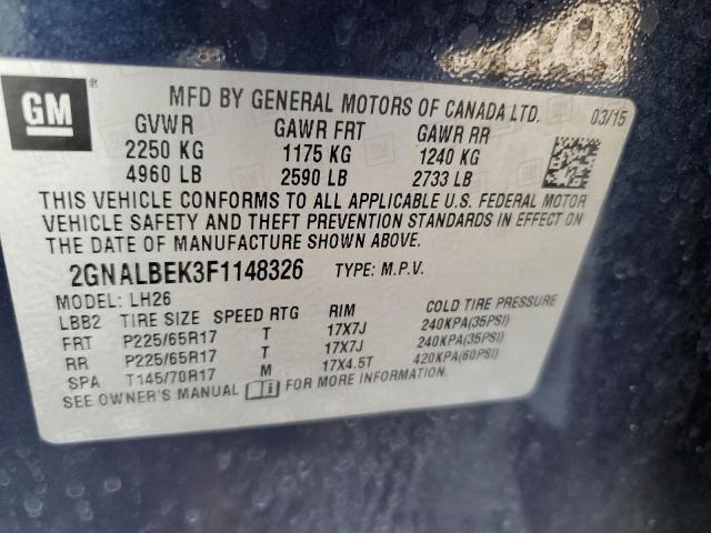 Photo 12 VIN: 2GNALBEK3F1148326 - CHEVROLET EQUINOX LT 