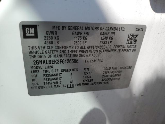 Photo 13 VIN: 2GNALBEK3F6126586 - CHEVROLET EQUINOX LT 