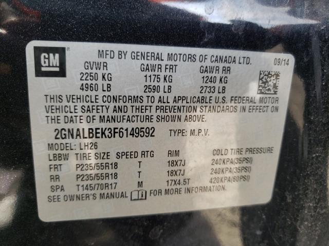 Photo 9 VIN: 2GNALBEK3F6149592 - CHEVROLET EQUINOX LT 