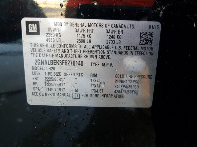 Photo 9 VIN: 2GNALBEK3F6270140 - CHEVROLET EQUINOX LT 