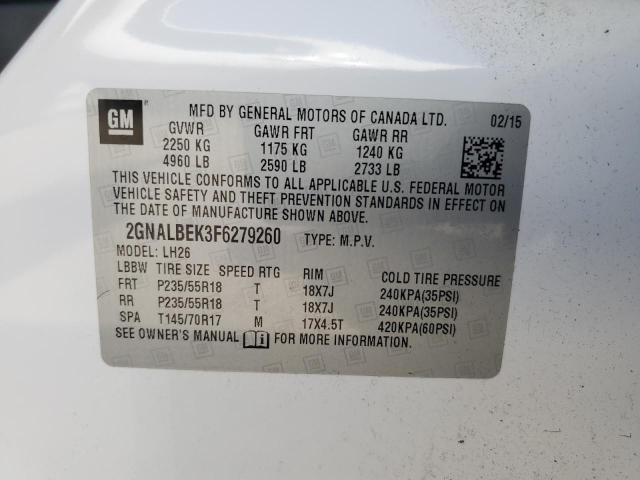 Photo 12 VIN: 2GNALBEK3F6279260 - CHEVROLET EQUINOX LT 