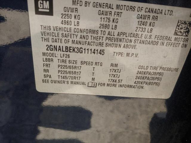 Photo 9 VIN: 2GNALBEK3G1114145 - CHEVROLET EQUINOX 