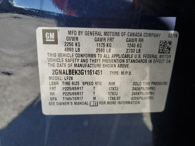 Photo 11 VIN: 2GNALBEK3G1161451 - CHEVROLET EQUINOX 