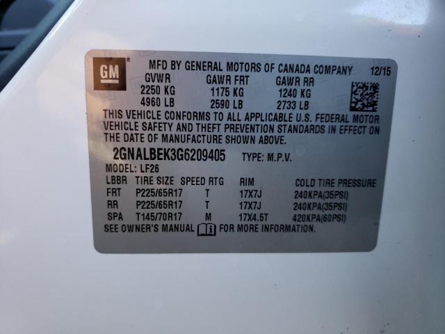 Photo 9 VIN: 2GNALBEK3G6209405 - CHEVROLET EQUINOX LS 