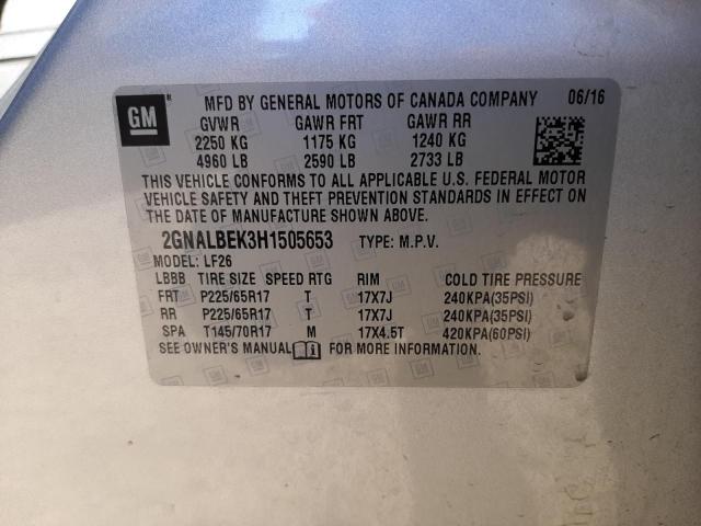 Photo 9 VIN: 2GNALBEK3H1505653 - CHEVROLET EQUINOX LS 