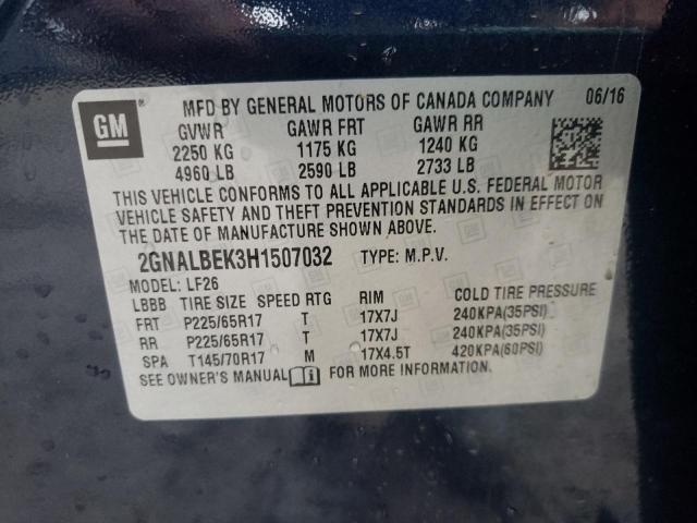 Photo 9 VIN: 2GNALBEK3H1507032 - CHEVROLET EQUINOX LS 