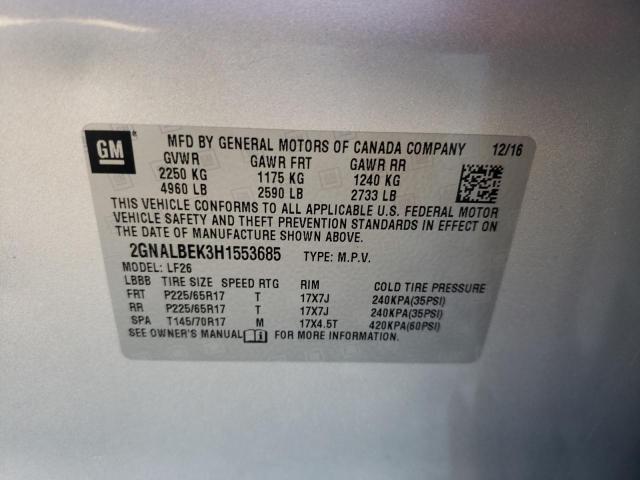 Photo 9 VIN: 2GNALBEK3H1553685 - CHEVROLET EQUINOX LS 