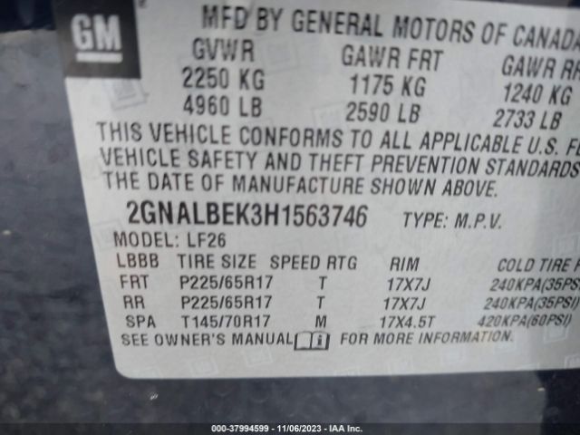 Photo 8 VIN: 2GNALBEK3H1563746 - CHEVROLET EQUINOX 