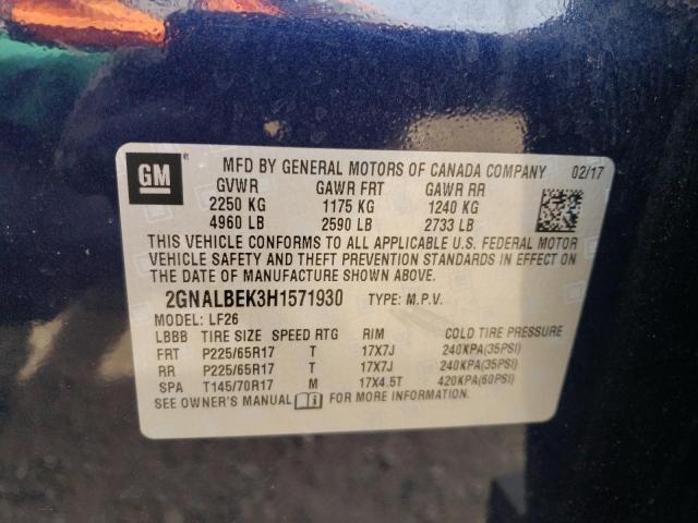 Photo 11 VIN: 2GNALBEK3H1571930 - CHEVROLET EQUINOX LS 