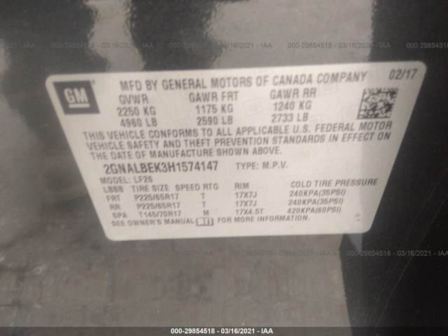 Photo 8 VIN: 2GNALBEK3H1574147 - CHEVROLET EQUINOX 