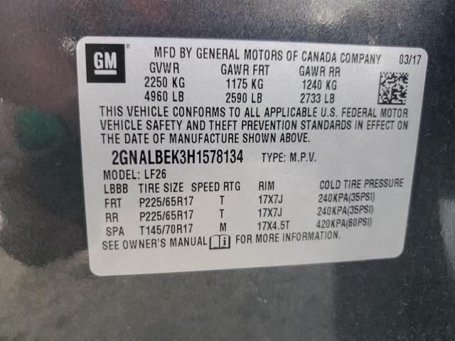 Photo 13 VIN: 2GNALBEK3H1578134 - CHEVROLET EQUINOX LS 