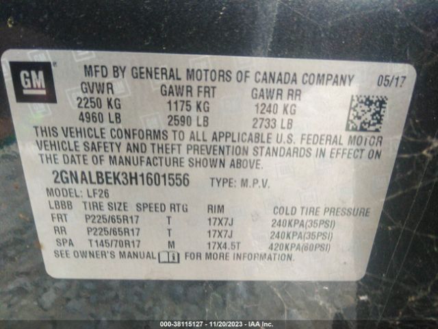 Photo 8 VIN: 2GNALBEK3H1601556 - CHEVROLET EQUINOX 