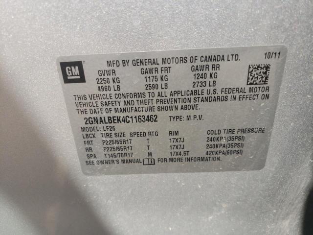 Photo 12 VIN: 2GNALBEK4C1163462 - CHEVROLET EQUINOX 