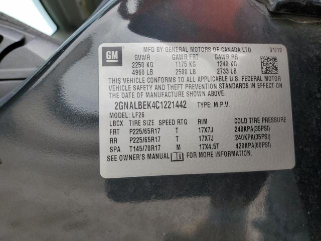 Photo 11 VIN: 2GNALBEK4C1221442 - CHEVROLET EQUINOX 