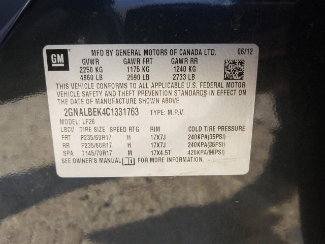 Photo 9 VIN: 2GNALBEK4C1331763 - CHEVROLET EQUINOX LS 