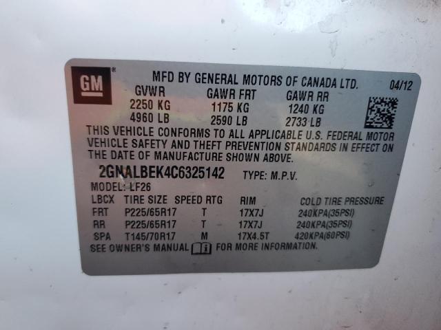 Photo 13 VIN: 2GNALBEK4C6325142 - CHEVROLET EQUINOX LS 