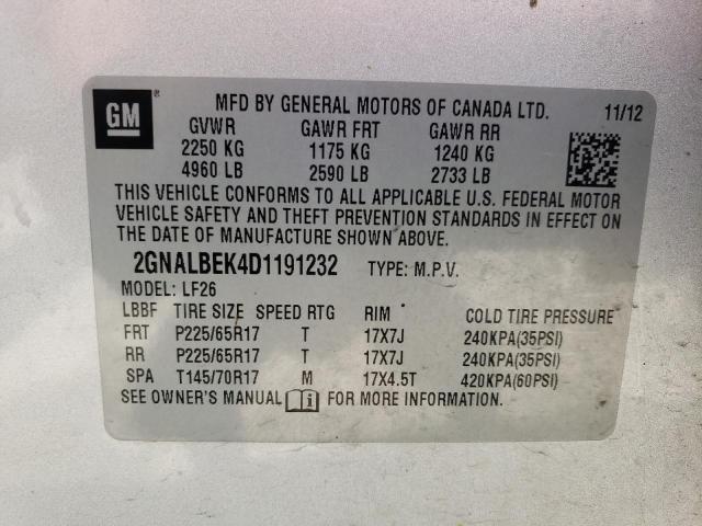 Photo 11 VIN: 2GNALBEK4D1191232 - CHEVROLET EQUINOX LS 