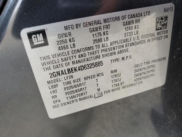 Photo 11 VIN: 2GNALBEK4D6325885 - CHEVROLET EQUINOX 